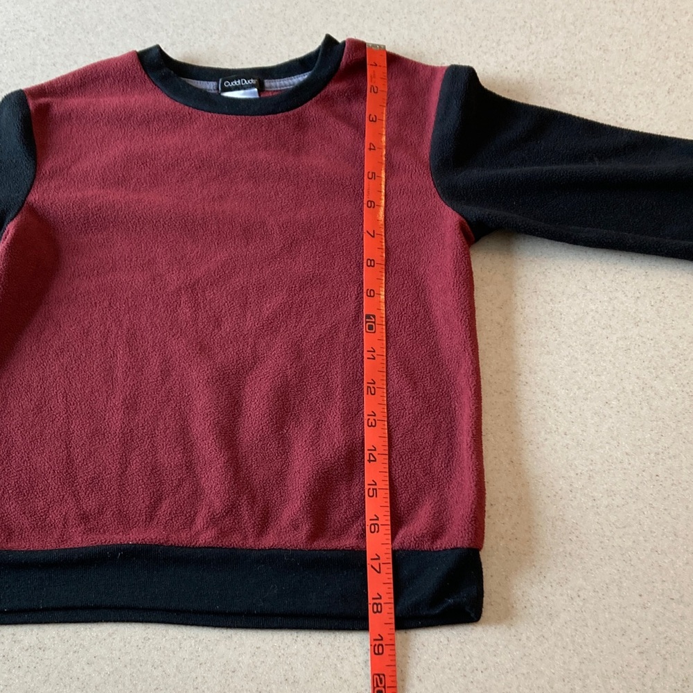 Cuddl Duds Maroon and Black Pajama Top Kids SIze 8 - Picture 5 of 7